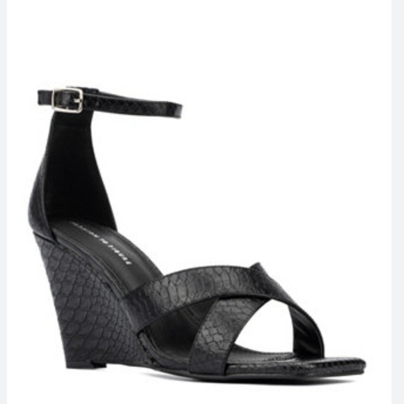 Fashion to Figure Shoes - Fashion to Figure Black Textured Wedges